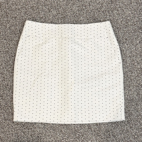 Ann Taylor Chic Cream Polka Dot Mini Skirt - Picture 2 of 6